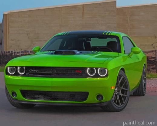 Green Dodge Challenger Painting By Numbers Kits