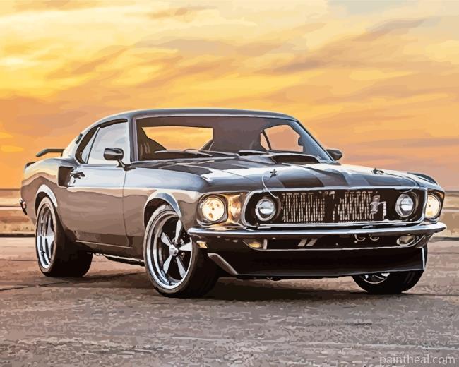 Classic Ford Mustang Car Painting By Numbers Kits