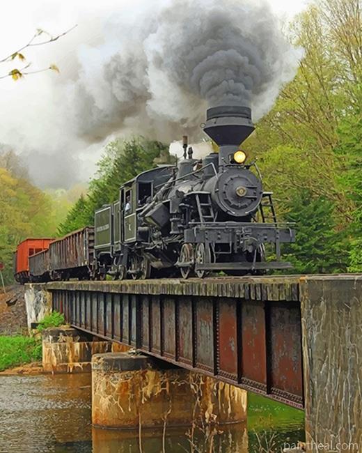 Old Classic Train Painting By Numbers Kits