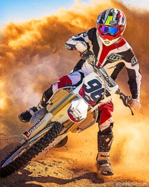 Dirt Bike Rider Painting By Numbers Kits