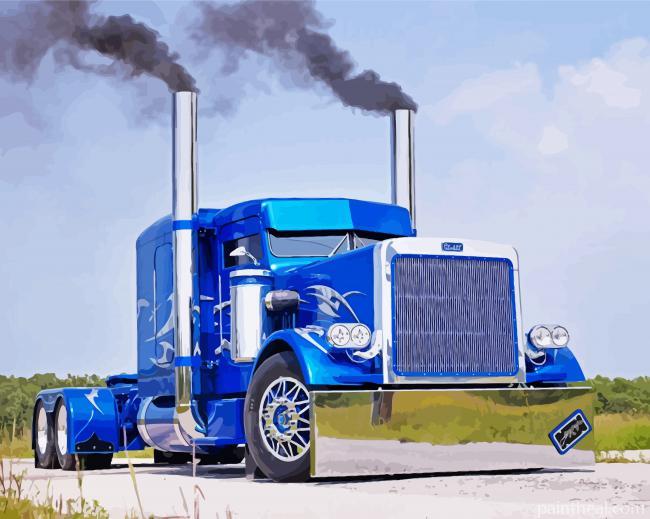 Blue Big Truck Painting By Numbers Kits