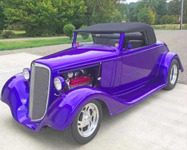 Old Purple Chevrolet Painting By Numbers Kits