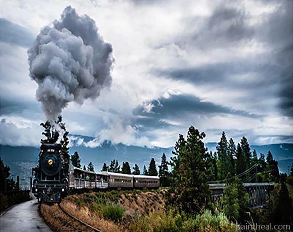 Train On Road Painting By Numbers Kits