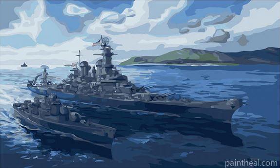 Military Ships Painting By Numbers Kits