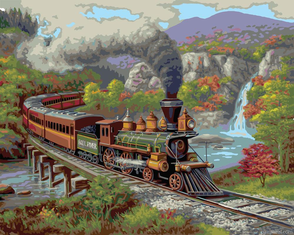 Fall River Train Painting By Numbers Kits