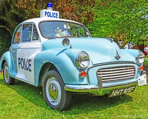Retro Vintage Police Car Painting By Numbers Kits