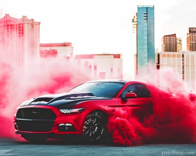 Ford Mustang Smoke Painting By Numbers Kits