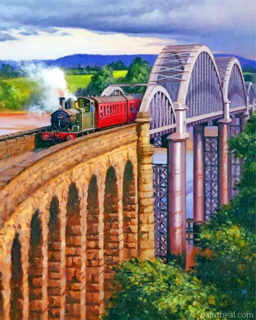 Arch Bridge Railway Painting By Numbers Kits