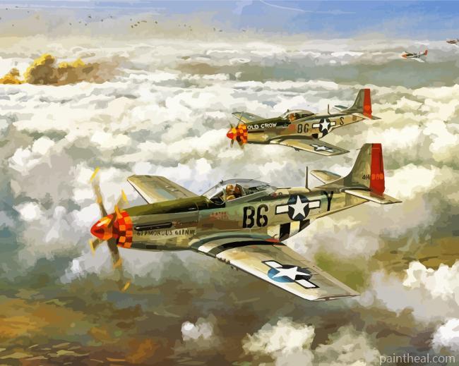 P52 Mustang Airplanes Painting By Numbers Kits