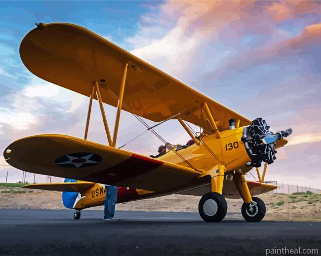 Yellow Biplane Painting By Numbers Kits