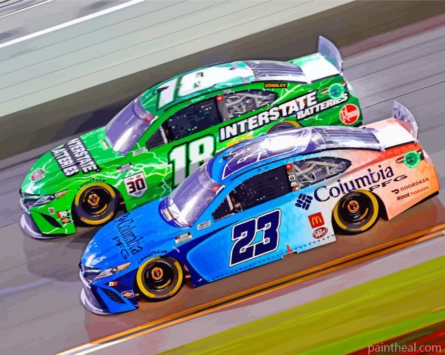 Cool Nascar Racing Cars Painting By Numbers Kits
