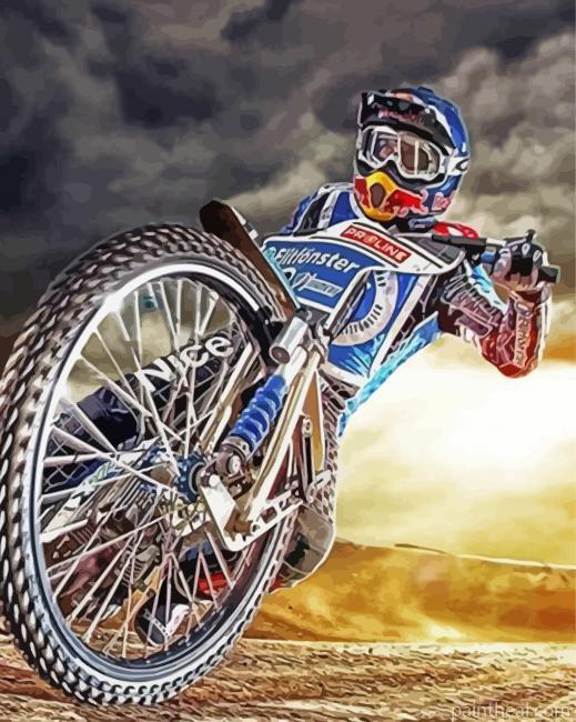 Motorcycle Speedway Biker Painting By Numbers Kits