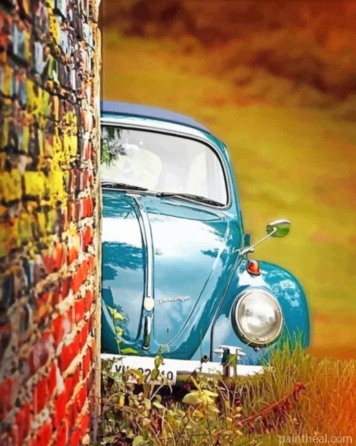 Blue Volkswagen Beetle Painting By Numbers Kits