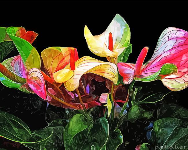 Colorful Artistic Lilies Painting By Numbers Kits