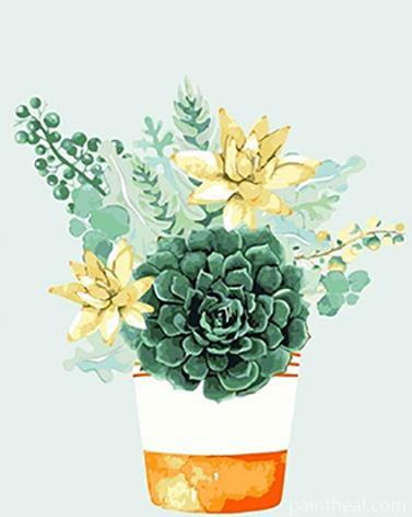 Succulent Bouquet Flowers Painting By Numbers Kits