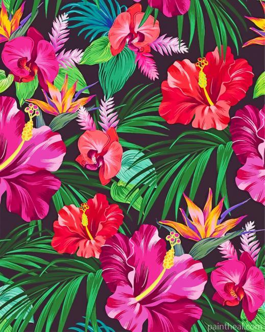 Tropical Plants And Flowers Painting By Numbers Kits