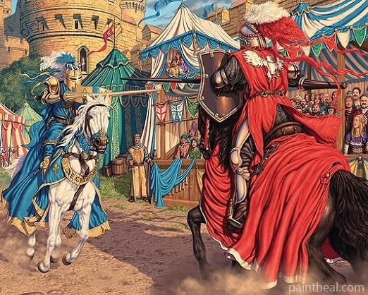 Jostling Knight People Painting By Numbers Kits