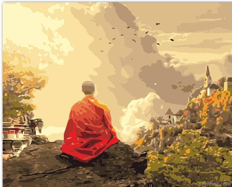 Monk Mountain People Painting By Numbers Kits