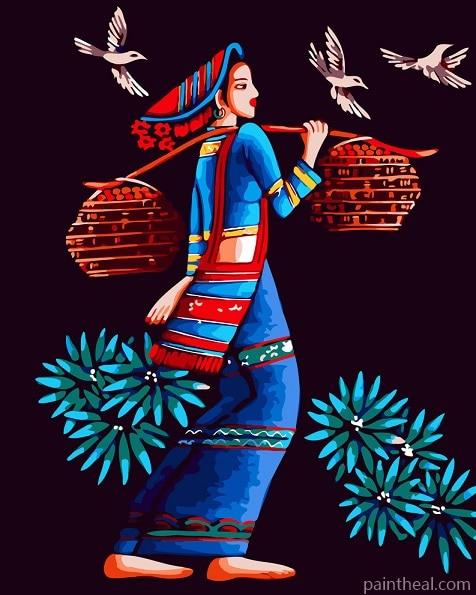 Villagers Women People Painting By Numbers Kits