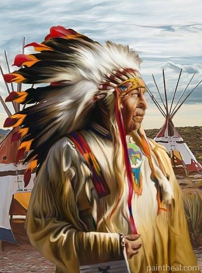 American Indian Man People Painting By Numbers Kits