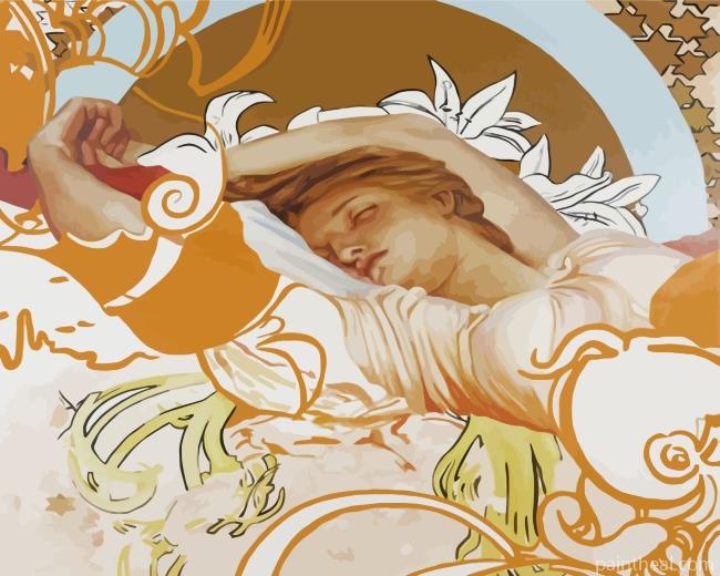 Vintage Sleepy Woman Art Painting By Numbers Kits