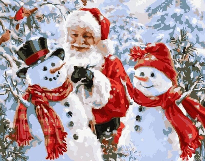 Santa Snowman People Painting By Numbers Kits