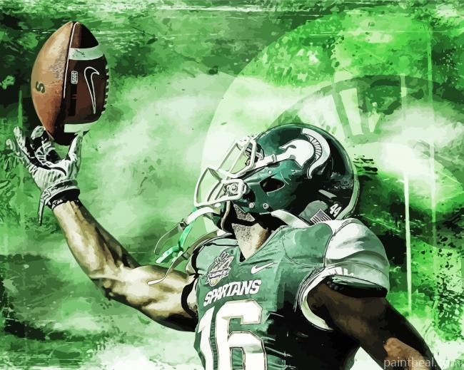 Michigan State Spartans Football Player Art Painting By Numbers Kits
