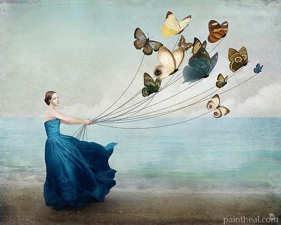 Woman Play With Butterflies People Painting By Numbers Kits