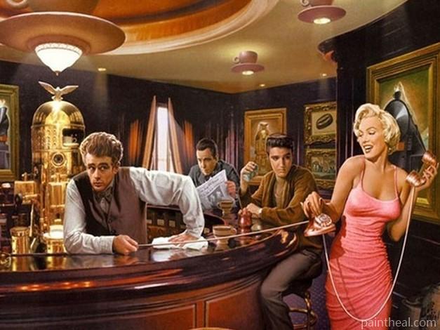 Hollywood Celebrities in a Bar People Painting By Numbers Kits