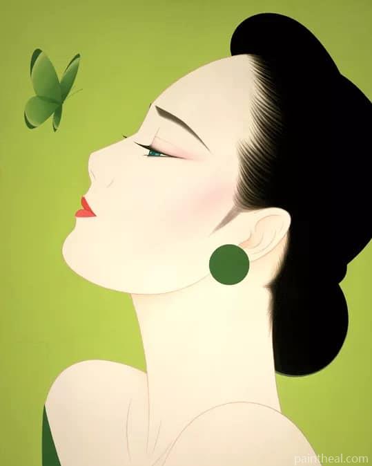 Girl Green Look People Painting By Numbers Kits