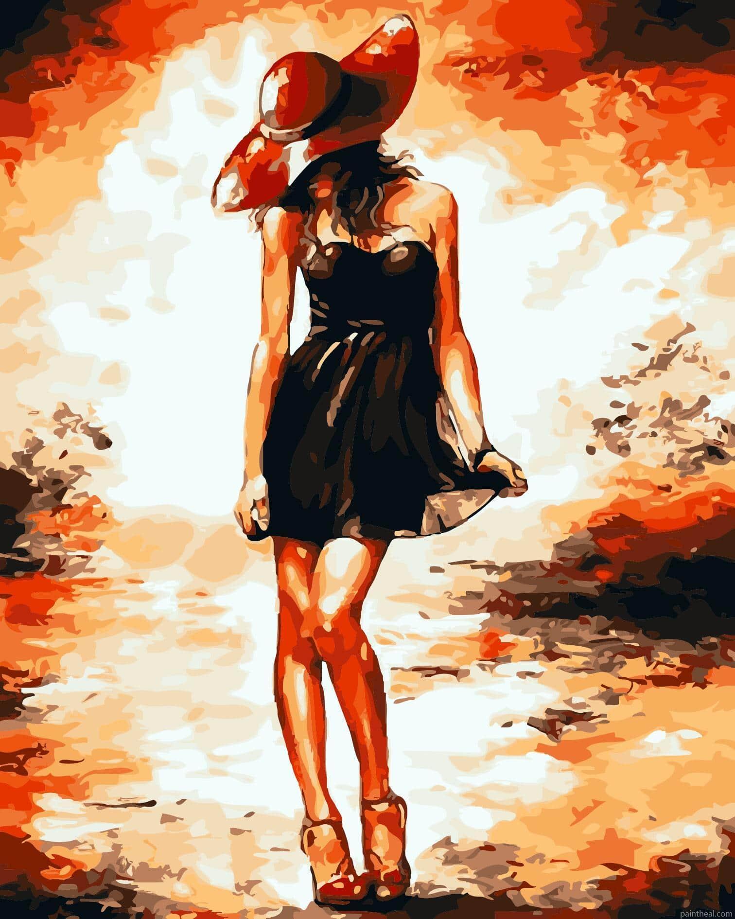 Woman Wearing Short Skirt People Painting By Numbers Kits