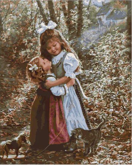 Sisters in Forest People Painting By Numbers Kits