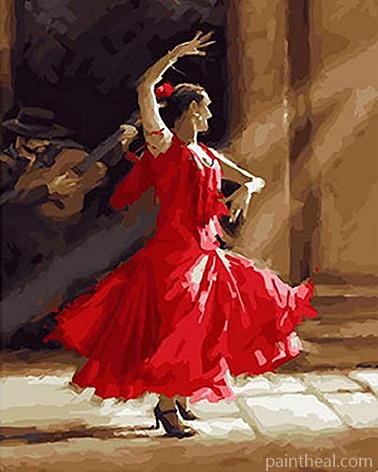 Spanish Ballet Dancer People Painting By Numbers Kits