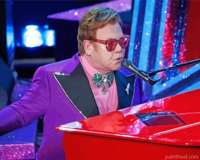 Elton John Performing Painting By Numbers Kits