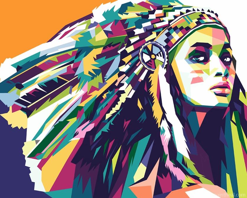 Indian Girl On Pop Art People Painting By Numbers Kits