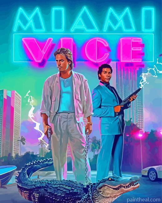 Miami Vice Serie Poster Painting By Numbers Kits