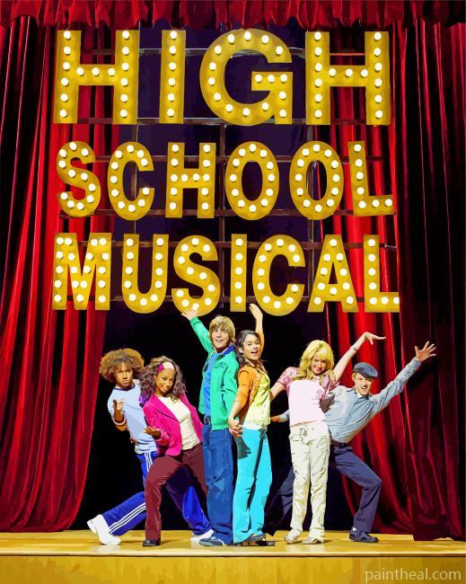 High School Musical Movie Poster Painting By Numbers Kits