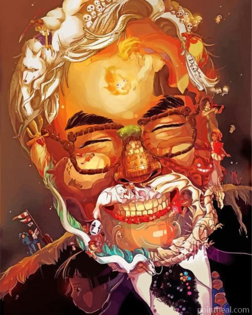 Abstract Hayao Miyazaki Painting By Numbers Kits