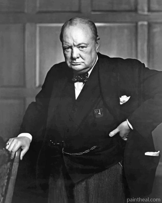 Winston Churchil Standing Painting By Numbers Kits