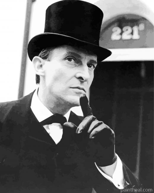 Black And White Jeremy Brett Actor Painting By Numbers Kits