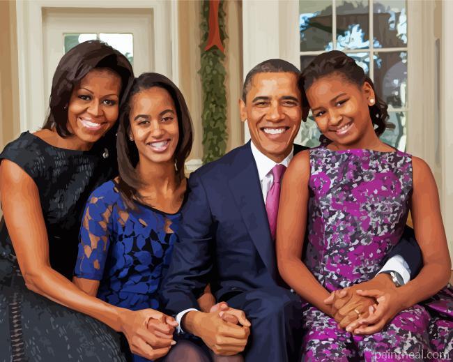 The Obamas Family Painting By Numbers Kits
