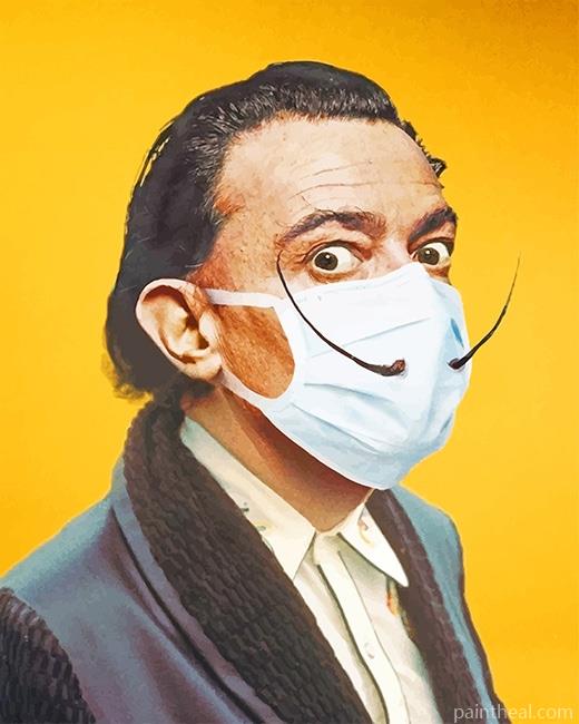 Salvador Dali Wearing Mask Painting By Numbers Kits