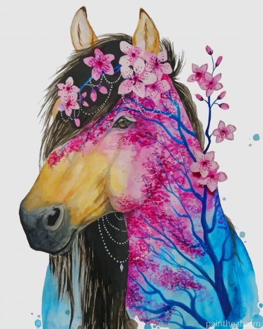 Abstract Floral Horse NEW Painting By Numbers Kits