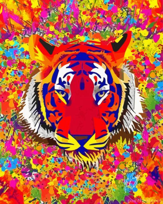 Colorful Abstract Tiger Painting By Numbers Kits