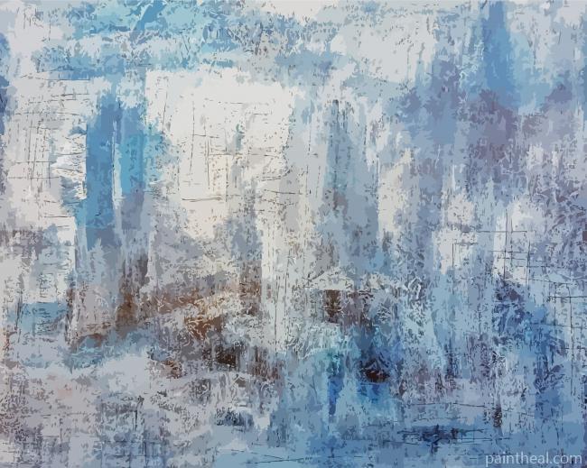 Abstract Grey White Silver Blue Art Painting By Numbers Kits