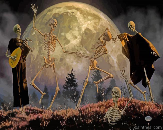 Dance Macabre And Moon Painting By Numbers Kits