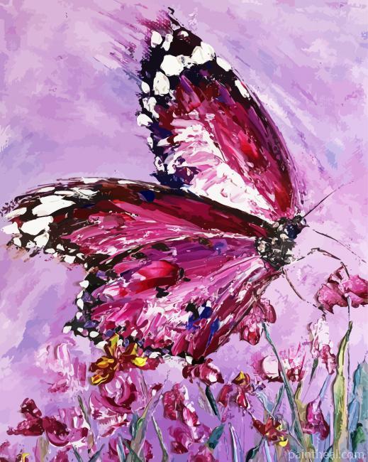 Purple Abstract Butterfly Painting By Numbers Kits