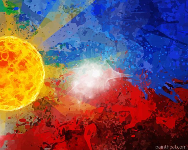 Philippine Flag Abstract Painting By Numbers Kits
