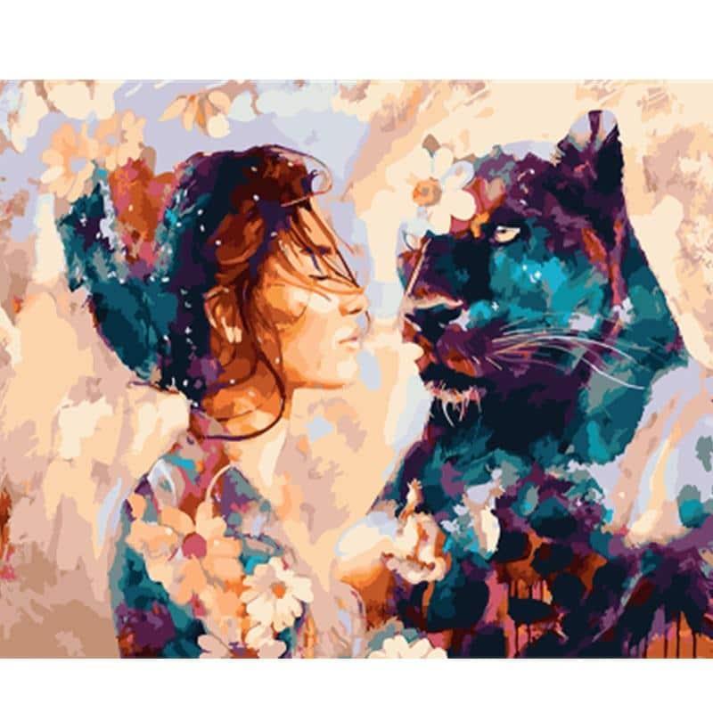 Lady Tiger Abstract Painting By Numbers Kits