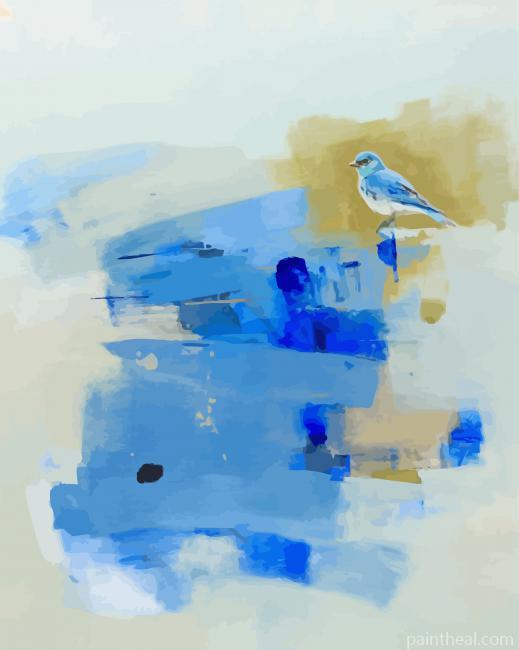 Abstract Blue Bird Painting By Numbers Kits